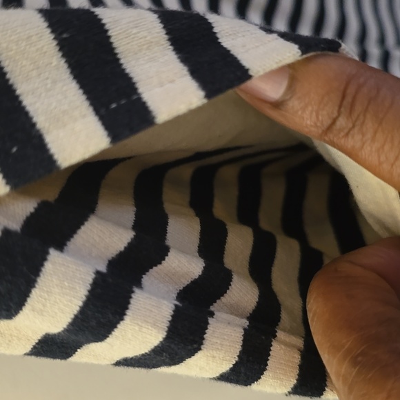 Uniqlo black & ivory cotton nautical stripe popover dress Size L - Picture 7 of 7